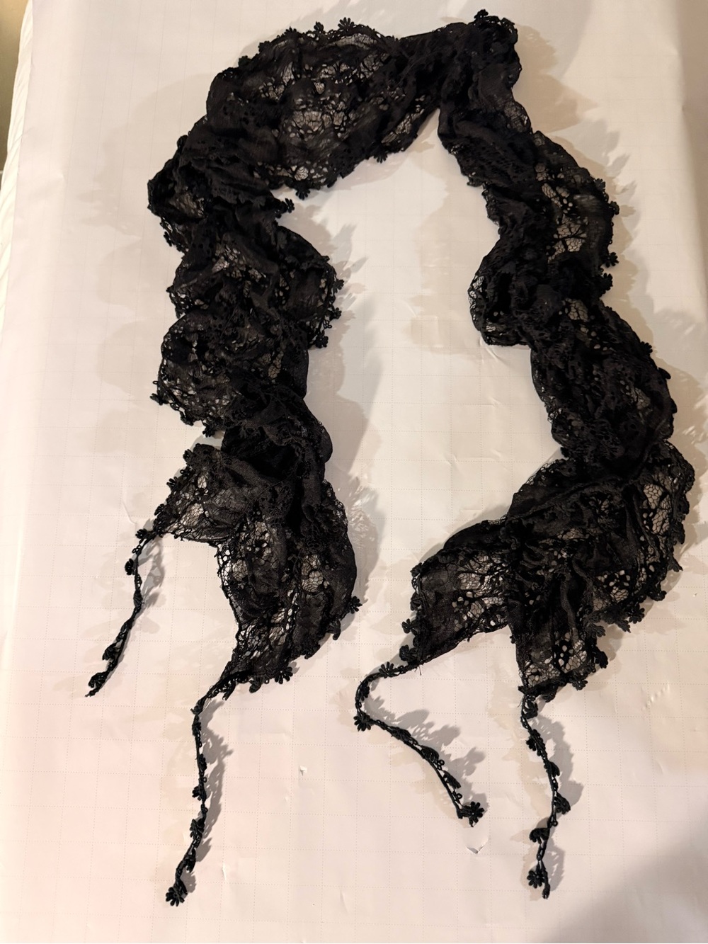 Y2K Fairy wrap ling Black Lace Scarf - Women's Accessory